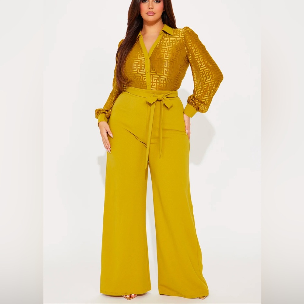 Making Money Moves Jumpsuit- Chartreuse